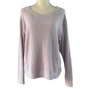 For the Republic Pastel Purple Waffle Knit Slouchy Top M